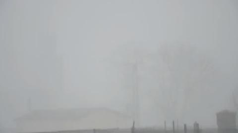 Gwałtowna śnieżyca nad Oleszną(Dolnośląskie) godz.16:00.