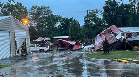 Po przejściu tornada przez Langley w Karolinie Południowej
