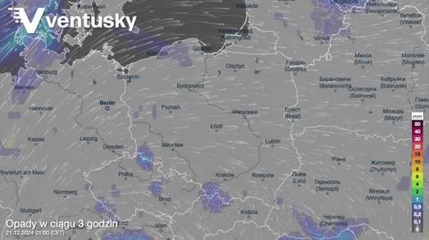 Prognozowane opady w kolejnych dniach