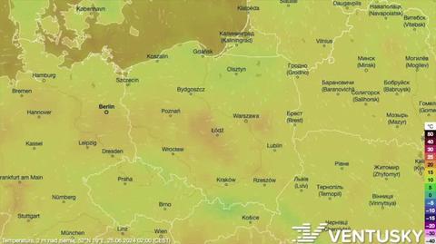 Prognozowana temperatura w kolejnych dniach