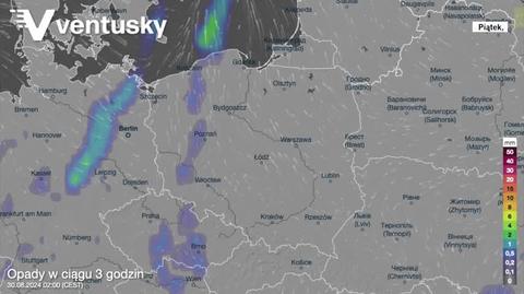 Prognozowane opady w kolejnych dniach
