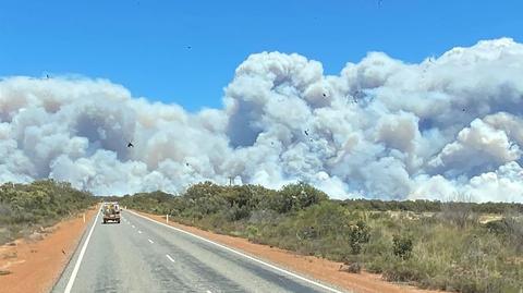 Walka z pożarami buszu na północy Australii - nagranie z 2023