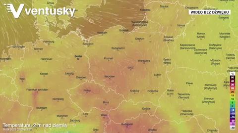 Prognozowana temperatura w kolejnych dniach