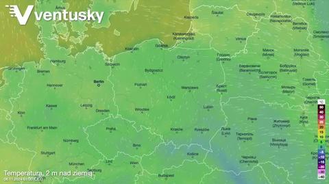 Prognozowana temperatura w kolejnych dniach