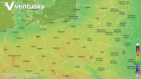 Prognozowana temperatura w kolejnych dniach