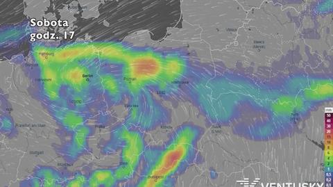 Suma i rozkład opadów w najbliższych dniach (ventusky.com)