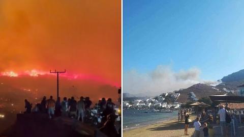 Pożar w rejonie masywu Parnita w Grecji