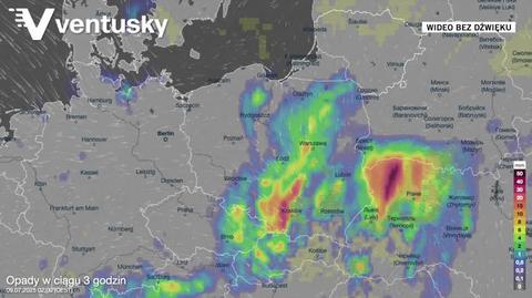 Prognozowane opady deszczu 