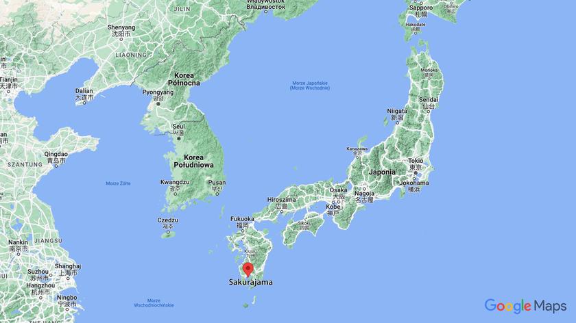 Wulkan Sakurajima leży w zachodniej części Japonii