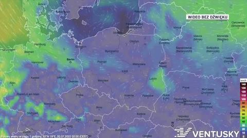 Prognoza porywów wiatru w dniach 20-24.07