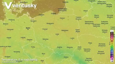 Prognozowana temperatura w kolejnych dniach