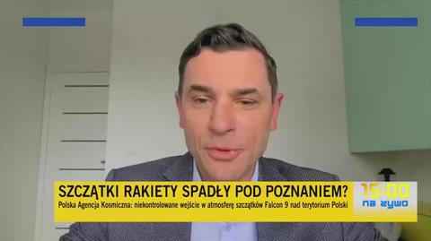 Wiceprezes Polskiej Agencji Kosmicznej o szczątkach rakiety Falcon 9