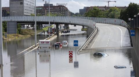 Podtopienia po ulewach w Kopenhadze