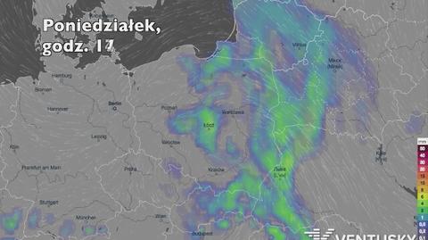 Opady deszczu w ciągu najbliższych kilku dni (Ventusky.com) | wideo bez dźwięku)