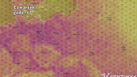 Temperatura w ciągu najbliższych pięciu dni (Ventusky.com) | wideo bez dźwięku