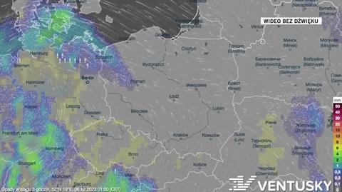 Prognozowane opady w dniach 6-10.12