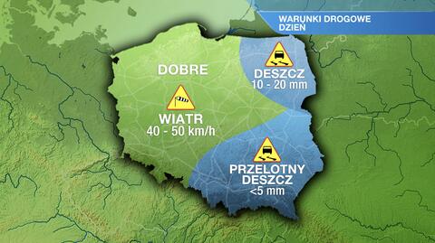 Warunki drogowe we wtorek 12.07