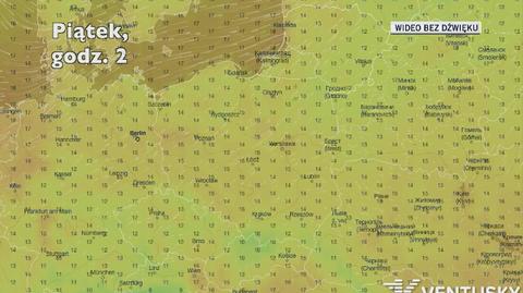 Prognozowana temperatura w najbliższych dniach (Ventusky.com)