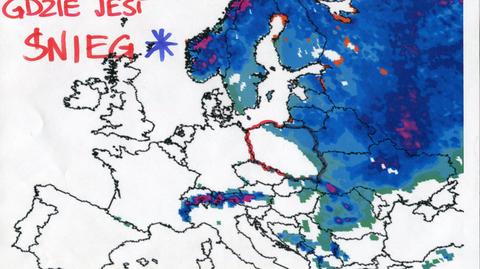Pokrywa śnieżna w Europie 25 grudnia