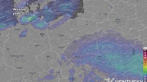 Rozkład i wysokość opadów w najbliższych dniach (ventusky.com)