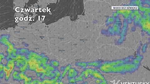 Prognozowane opady w najbliższych dniach (Ventusky.com) | wideo bez dźwięku