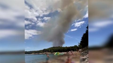 Pożar lasu w chorwackim mieście Pula