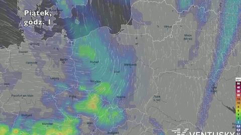 Opady deszczu w ciągu najbliższych pięciu dni (Ventusky.com) | wideo bez dźwięku