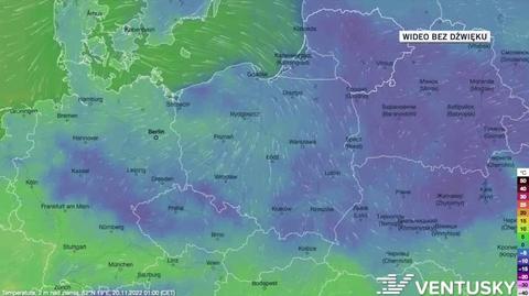 Prognozowana temperatura w dniach 20-24.11