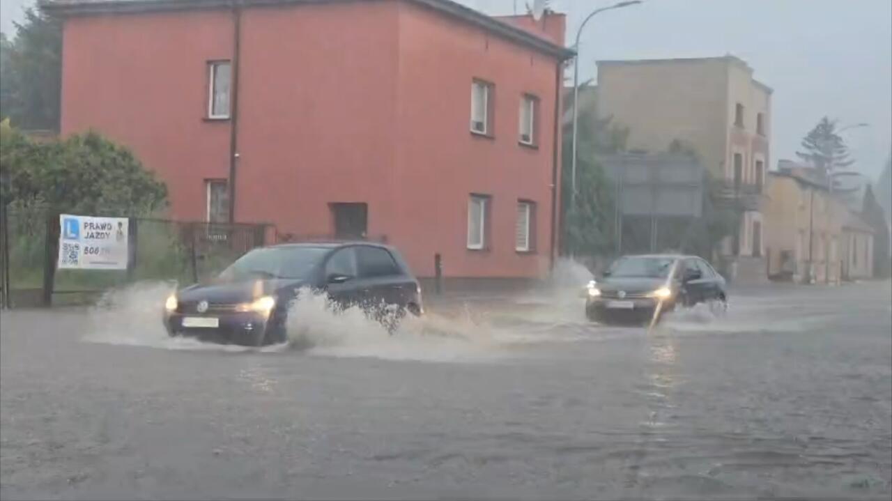 Streets were flooded and trees fell.  Storms pass over Poland