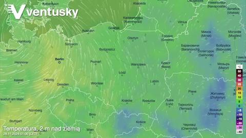 Prognozowana temperatura w kolejnych dniach