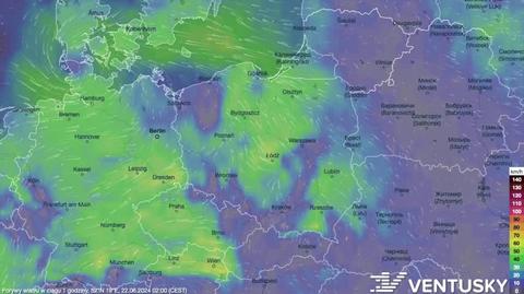 Prognozowane porywy wiatru w kolejnych dniach