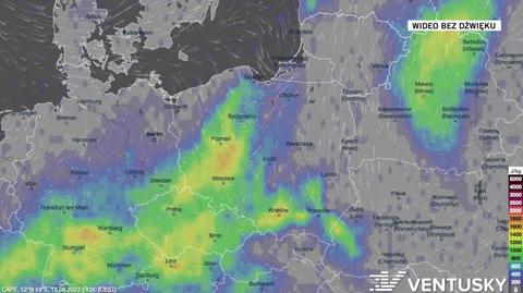 W tych miejscach niewykluczone są burze