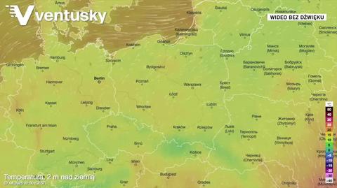Prognozowane temperatura w kolejnych dniach