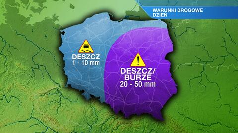 Warunki drogowe w niedzielę