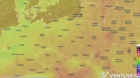 Prognozowana temperatura w kolejnych dniach