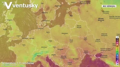 Prognozowana temperatura w kolejnych dniach 