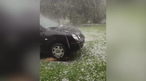 Potężny grad. Kraśniany k. Sokółki (woj. podlaskie)