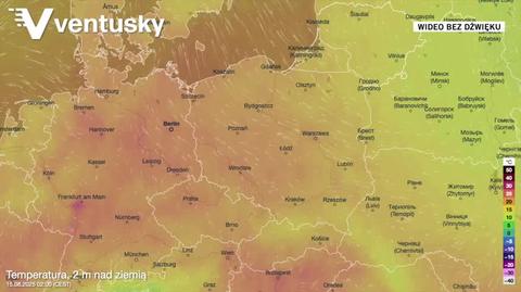 Prognozowana temperatura w kolejnych dniach