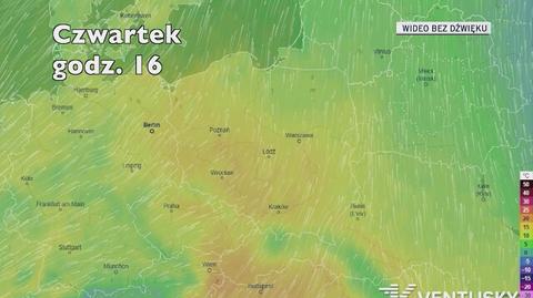 Prognozowana temperatura w najbliższych dniach (Ventusky.com)