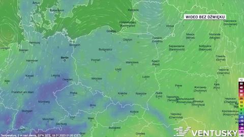 Prognoza temperatury w dniach 19-23.01