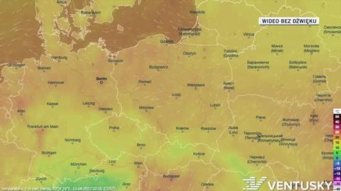 Prognozowana temperatura w kolejnych dniach