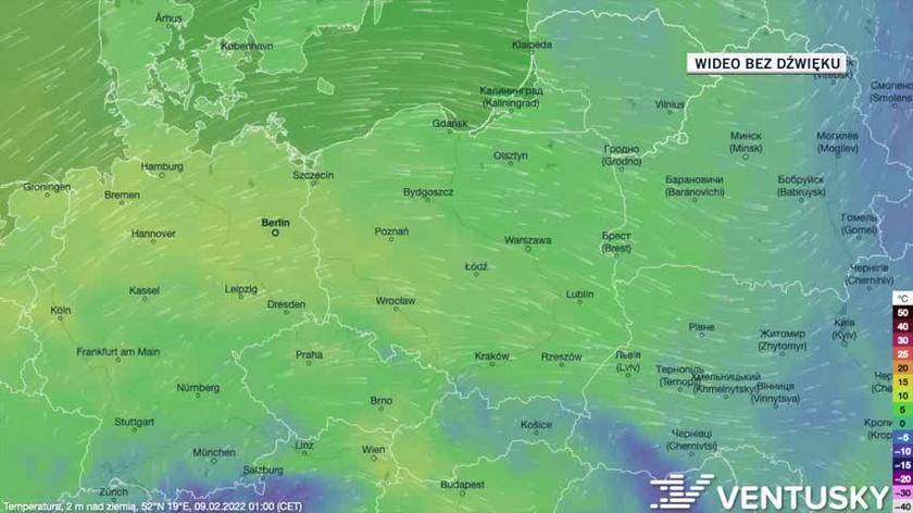 Prognozowana temperatura na kolejne dni