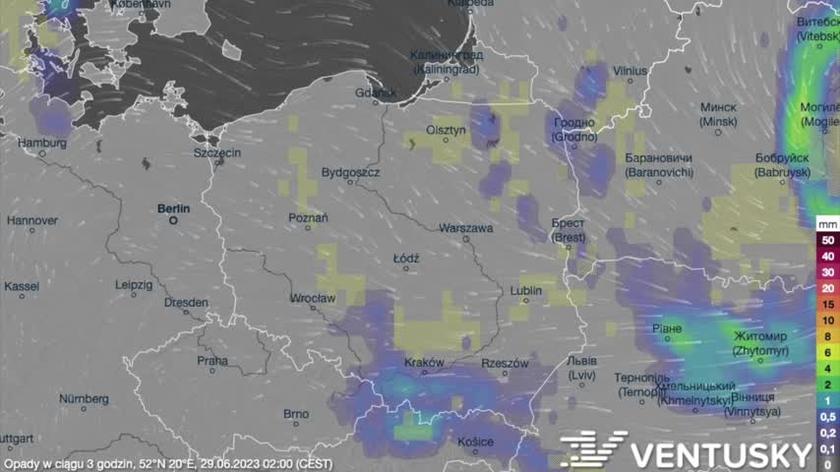 Rain forecast for the next few days