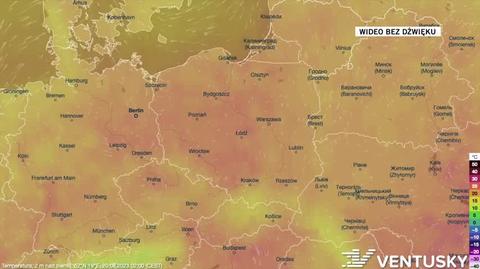 Prognozowana temperatura w dniach 20-24.08