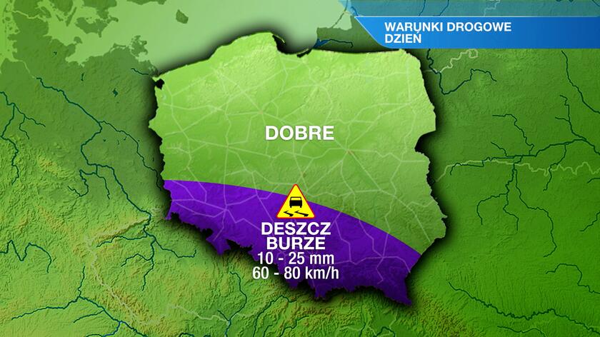 Warunki drogowe we wtorek