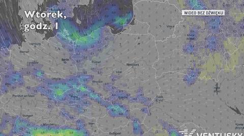 Prognozowane opady deszczu w następnych dniach