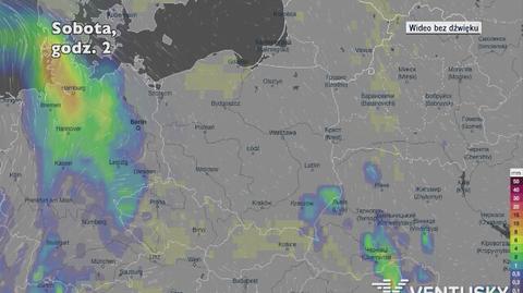 Prognozowane opady w najbliższych dniach (Ventusky.com)