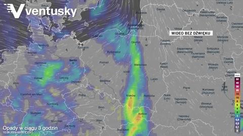 Prognozowane opady w kolejnych dniach