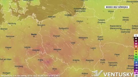 Prognozowana temperatura w kolejnych dniach 