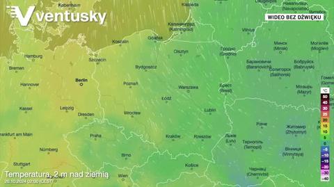 Prognozowana temperatura w kolejnych dniach